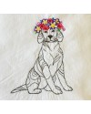 Cat and Dog with Floral Crown - Set of 2